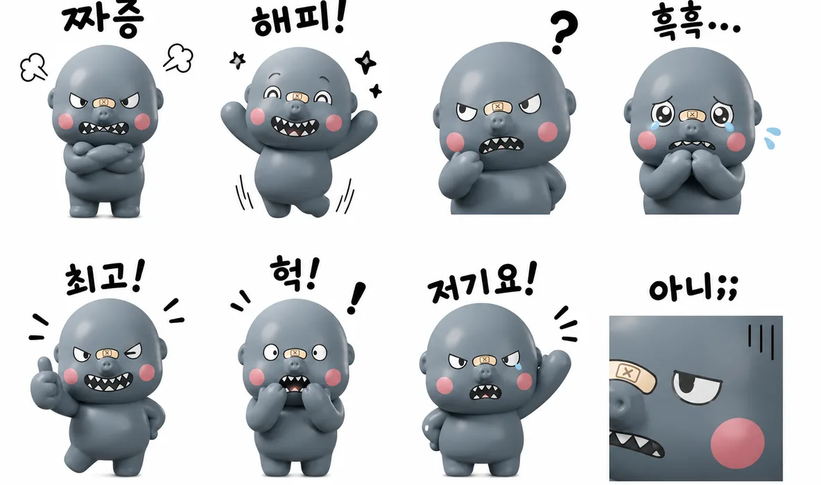 다양한 동작과 표정의 3D 캐릭터 콘텐츠