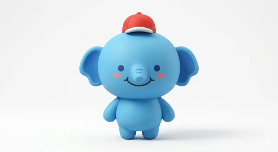 파란 코끼리 3D 캐릭터