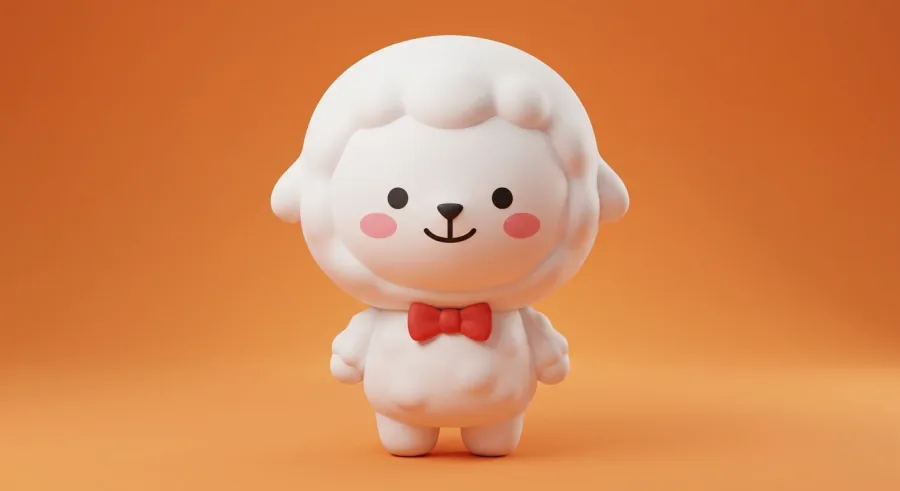 하얀 양 3D 캐릭터