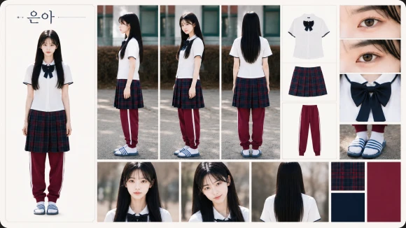 주인공 비주얼 시트 결과물 미리보기